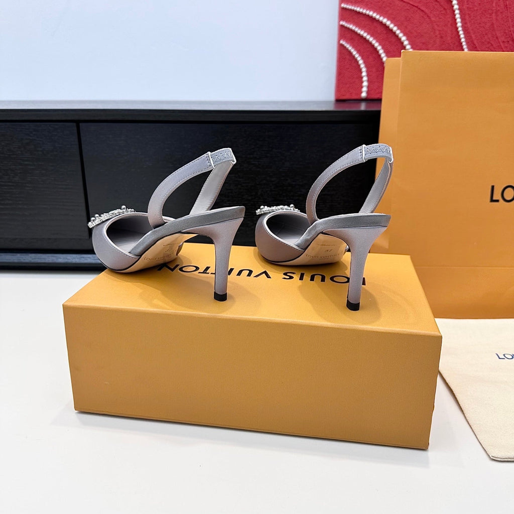 LV 26s Slingback 75 Light Lavender Premium Satin 622446