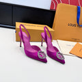 LV 26s Slingback 95 Fuchsia Pink Premium Satin 622450