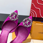 LV 26s Slingback 95 Fuchsia Pink Premium Satin 622450