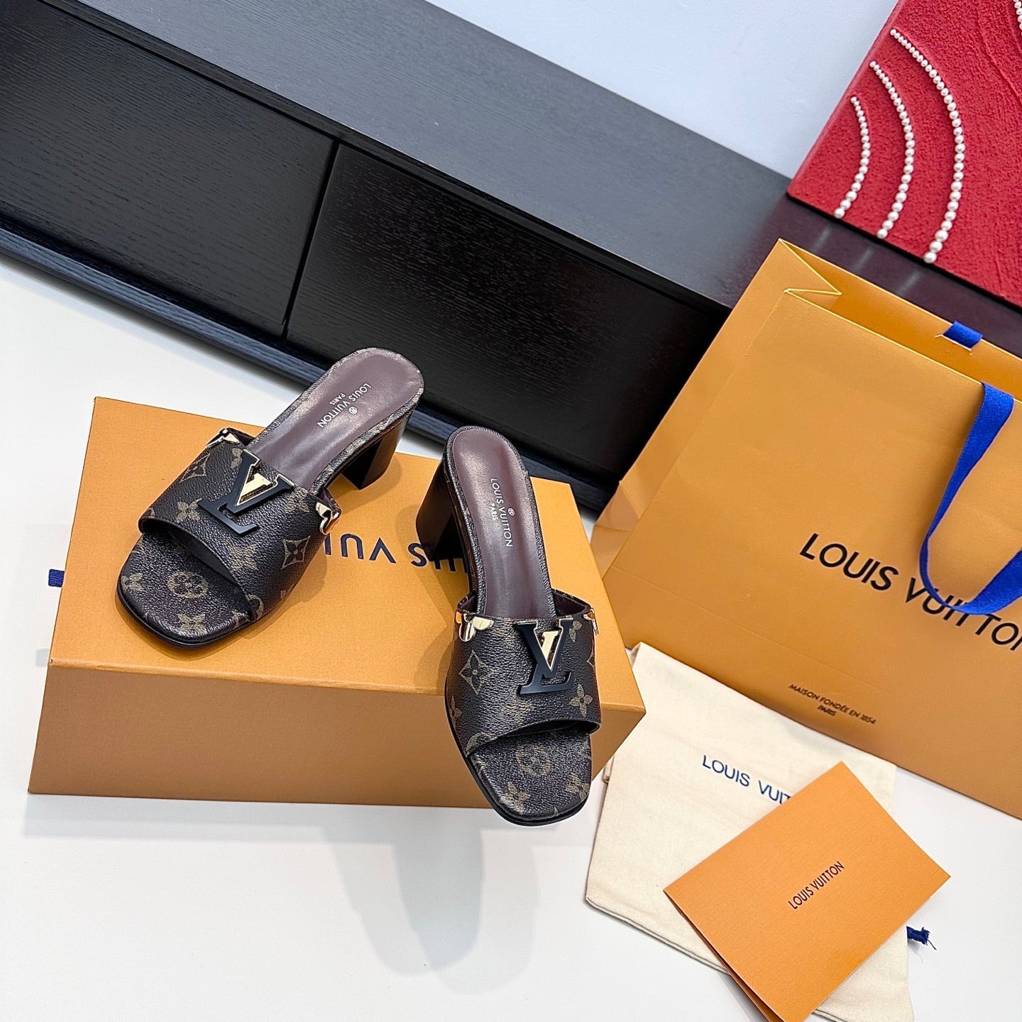 LV 26s High Heels 65 Sandals Dark Brown Calfskin 622392