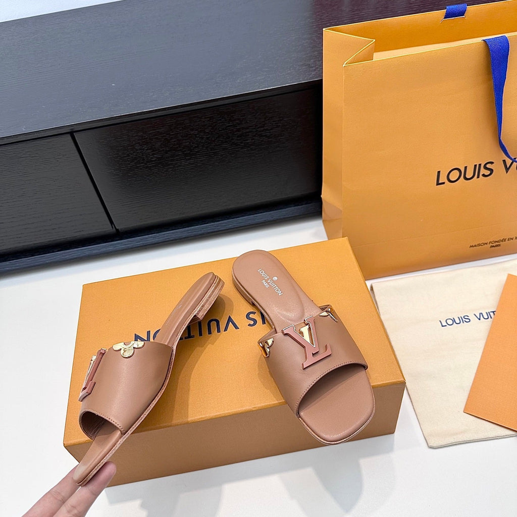 LV 26s V-Buck Sandals Light Brown Calfskin 622395