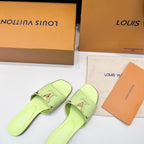 LV 26s V-Buck Sandals Light Mint Green Calfskin 622405