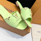 LV 26s V-Buck Sandals Light Mint Green Calfskin 622405