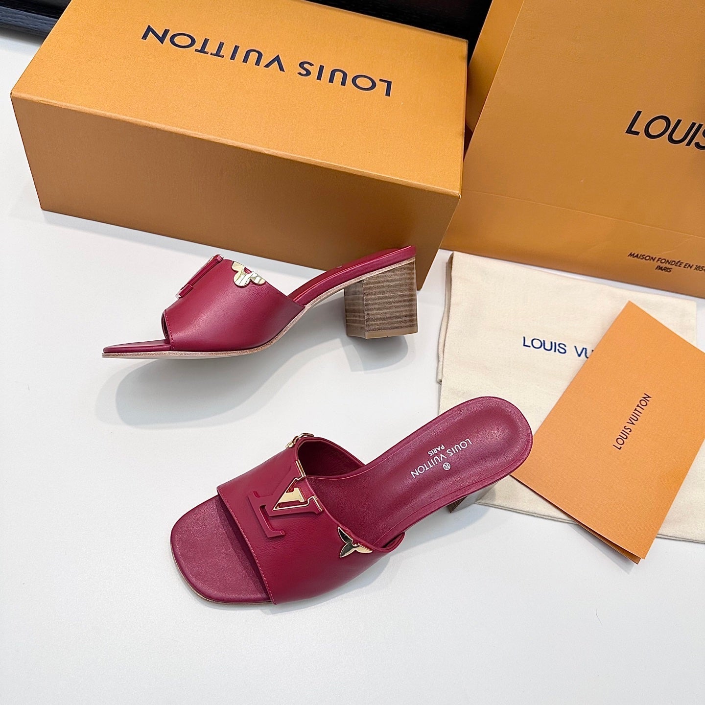 LV 26s High Heels 65 Sandals Deep Pink Calfskin 622408