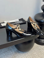 CC 25 Marry Jane Black Glossy Lambskin 329764