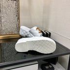 mule sandal 95 white quilted waxed leather