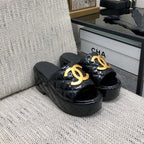 mule sandal 95 black quilted waxed leather