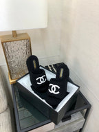 CC Wedge Sandal Black Wool