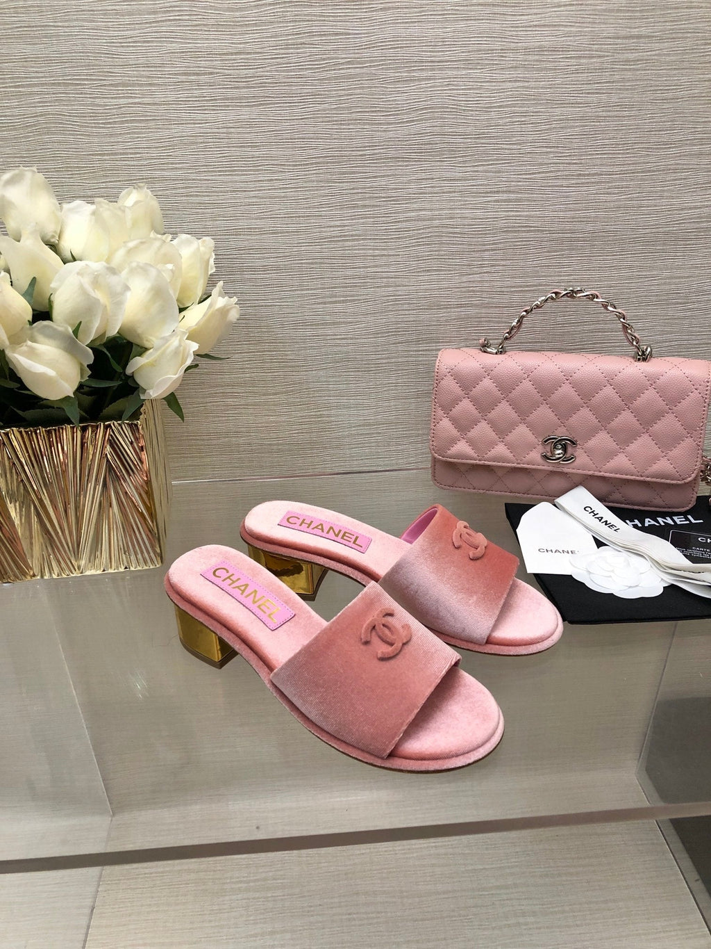 CC 25C Mid Heel Mule Pink Velvet Substance 212953
