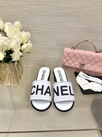 CC 25C Mid Heel Mule White Fabric Material 212959