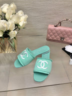 CC 25C Slippers Turquoise Fabric Material 212963