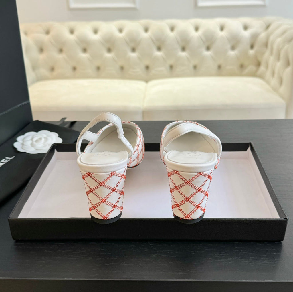 slingbacks 65 white pink calfskin embroidery black grosgrain