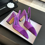 slingbacks 95 violet suede calfskin