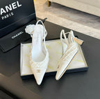 cc slingbacks 65 white satin lambskin
