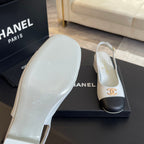 cc slingback 50 white black calfskin
