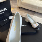 cc pump 50 white black calfskin