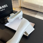 cc pump 50 white black calfskin