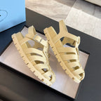 PRA RUBBER FISHERMAN SANDALS BEIGE CALFSKIN