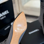 CC Ankle Boots Grey Black Chain Wool And Lambskin