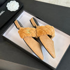 CC MULE IN SEPIA BEIGE SMOOTH FLEECE WITH GOLD HARDWARE