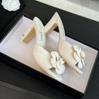 CC Mules 80mm White Suede