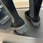 CC Chelsea High Boots Black Suede And Cowhide