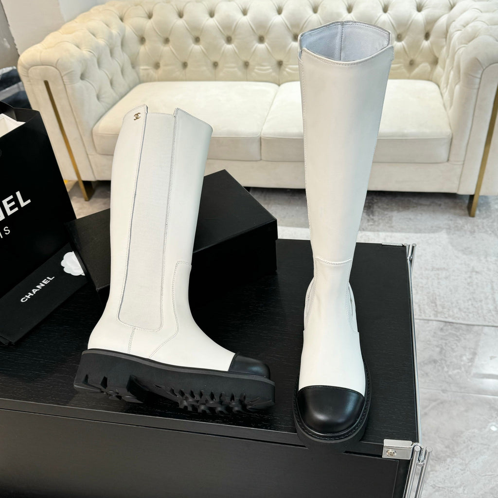 CC Chelsea High Boots White Cowhide