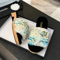 CC Slippers White Black Mix Blue Red Fleece Wool