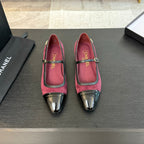 CC Mary Jane Black Dark Red Suede