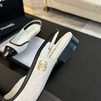 CC Slingback White Black Suede