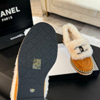 CC Moccasins Yellow Orange Suede And Fleece