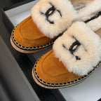 CC Moccasins Yellow Orange Suede And Fleece
