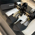 CC Sandals Black Windbreaker Fabric