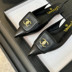 CC 25C Slingback Flat Black Genuine sheepskin 212949