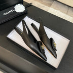 CC 25C Slingback Flat Black Genuine sheepskin 212949