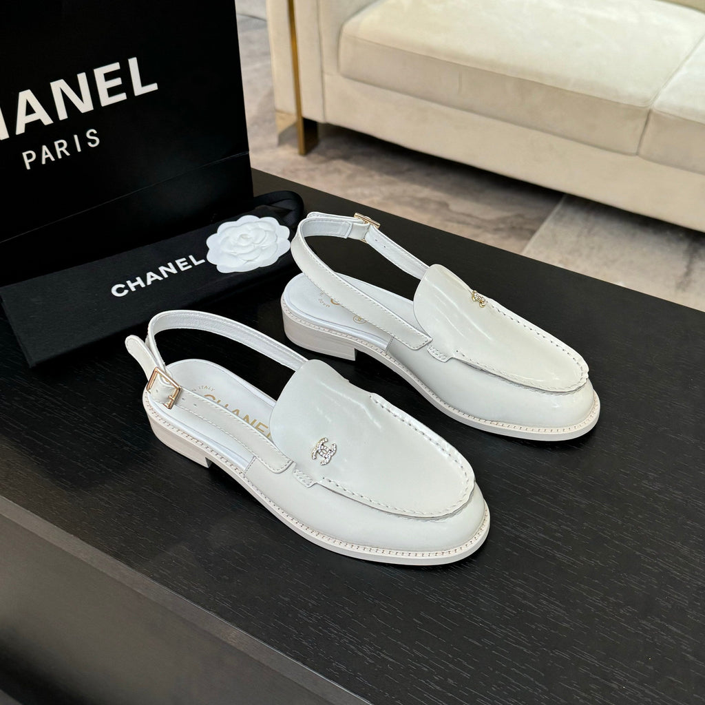 CC 25C Slingback Loafer White Patent Leather