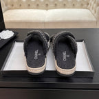 CC 25C Thick-Soled Slipper In Black Denim Space blue Fabric 213231