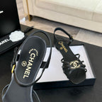 CC 15mm Sandal Black Sheepskin 212924