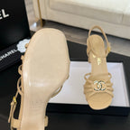 CC 85mm Sandal DarkCream Sheepskin  212931