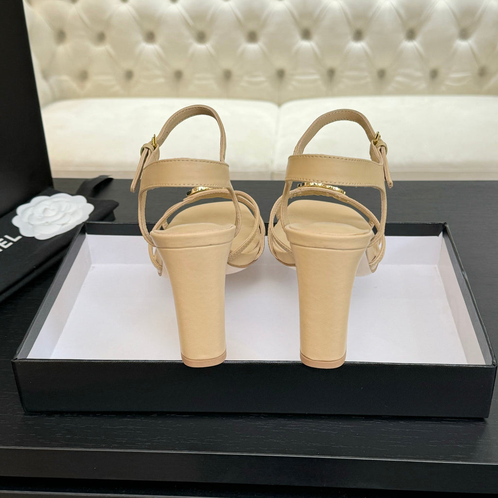 CC 85mm Sandal DarkCream Sheepskin  212931