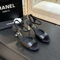 CC 25S Slingback 85mm Black Calfskin Purple Suede