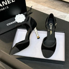 CC 25S Slingback 85mm Black Suede Grosgrain