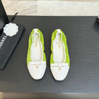 CC Ballet Flats Green Cowhide 313472