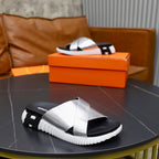 HM Men's Infra Slide Silver Calfskin 711698