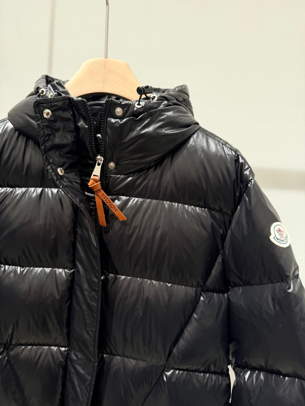 MC 2025 Long Down Coat Glossy Black Polyester 0001