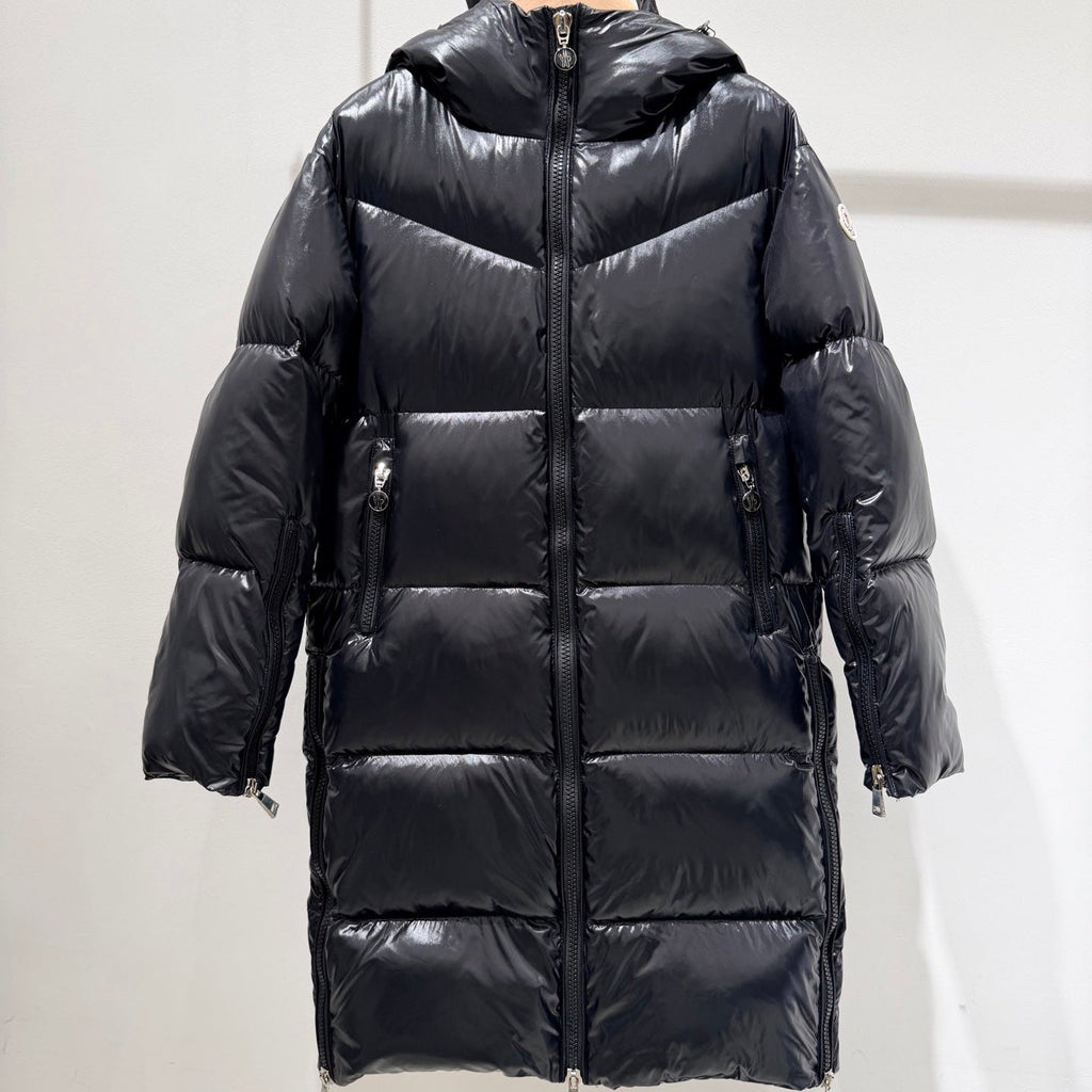 MC 2025 Long Down Coat Glossy Black Polyester