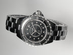 J12 Date Quartz Black Ceramic Diamond Numerals Black Dial