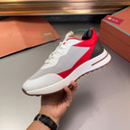 LP BRUNELLO SNEAKERS LIGHT GRAY AND RED MESH BREATHABLE