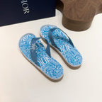 CD Alias Thong Sandals Blue Print Fabric 639094