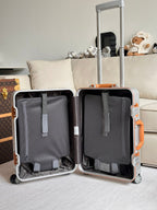 Rimowa 2025 Cabin Twist Suitcase 21inch Silver Brown Aluminum 273828